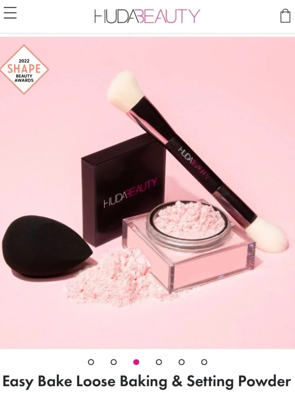 Huda Beauty EASY BAKE LOOSE BAKING & SETTING POWDER in Cherry Blossom Cake 🍰🍒